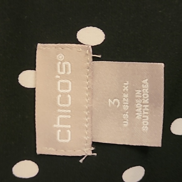 Chico's Black and White Polka Dot and Print Top - Picture 2 of 7